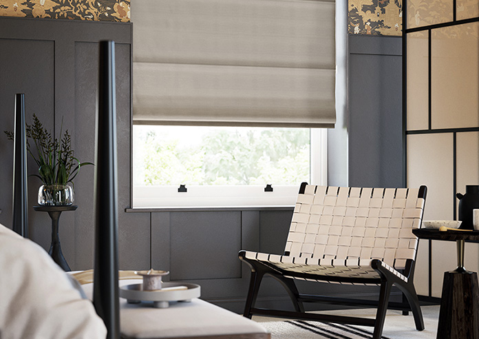 Akoya Faux Silk, Lustre Tarnished Grey - Twist&Fit Roman Blind - Image 5